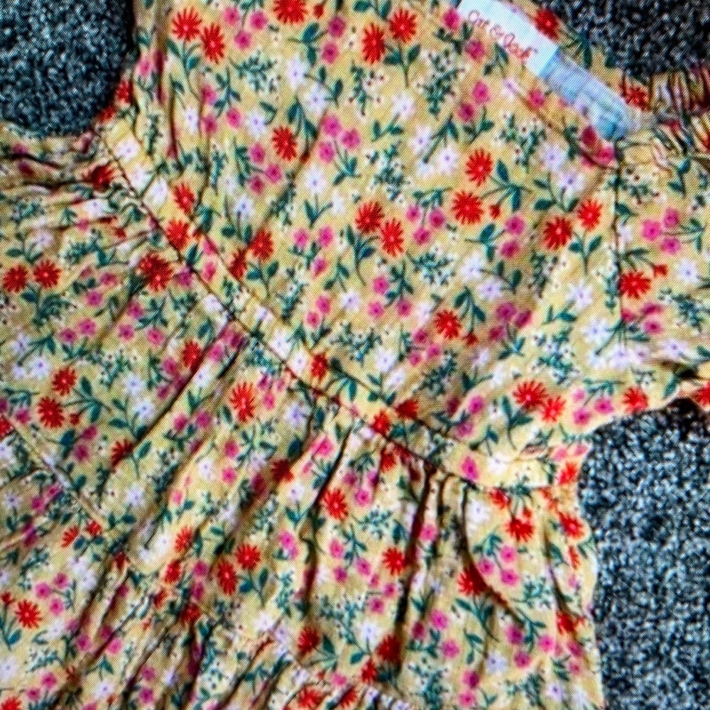 Bright dress with floral pattern